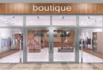 deux panneaux lumineux LED encastrés au plafond éclairant la devanture d'une boutique